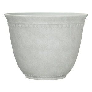 My Texas House Asti Resin Planter - White, 18" Dia x 13.7" H